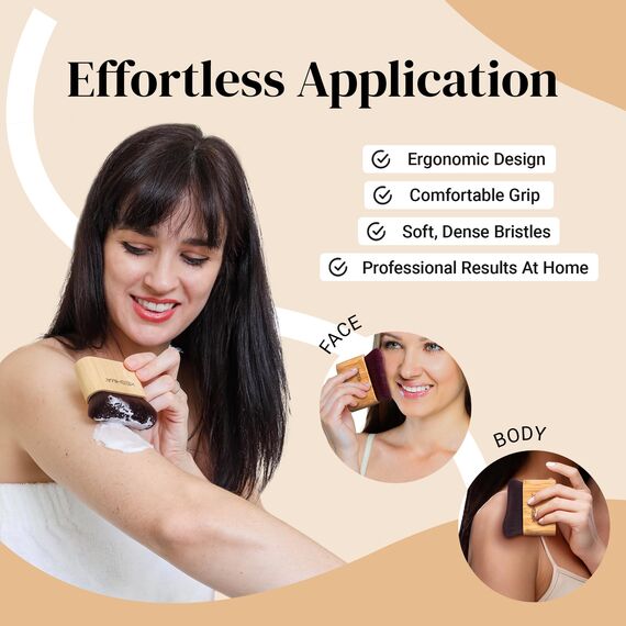 Keshima Selbstbräunerpinsel, großer Bräunungspinsel für Gesicht und Körper, Kabuki Bräunungsapplikator für glatte und gleichmäßige Abdeckung