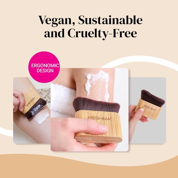 Keshima Selbstbräunerpinsel, großer Bräunungspinsel für Gesicht und Körper, Kabuki Bräunungsapplikator für glatte und gleichmäßige Abdeckung