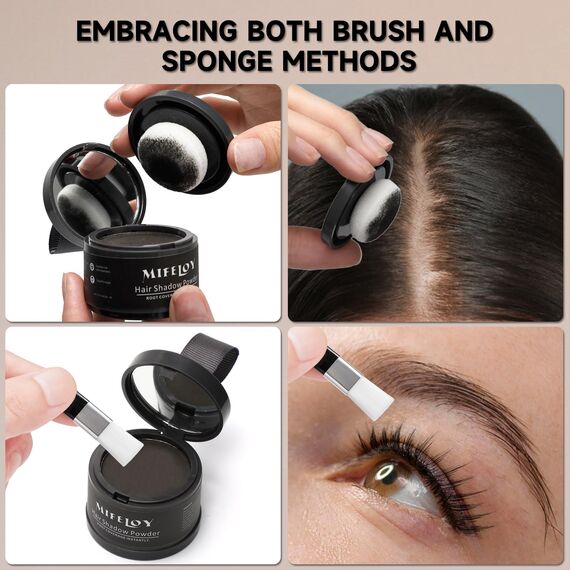 MIFELOY Unsichtbares Ansatzpuder, Männer Wasserfestes Haaransatz Puder, Frauen Soforteffekt Concealer zur Haarverdichtung, Haar Abdecken zum Ansatz kaschieren Dünne Stellen Kahle Graue, Grau