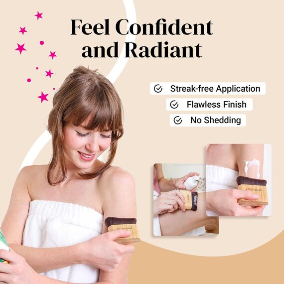 Keshima Selbstbräunerpinsel, großer Bräunungspinsel für Gesicht und Körper, Kabuki Bräunungsapplikator für glatte und gleichmäßige Abdeckung