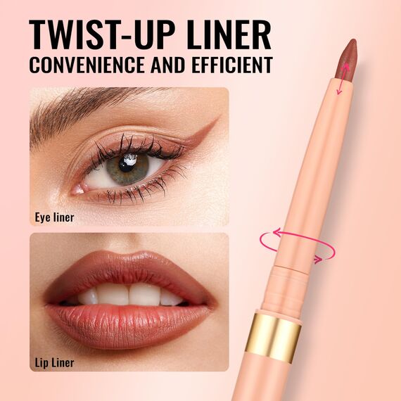 OULAC Brauner Matte Eyeliner Waterproof, Wischfester Langanhaltender Schwenkbarer Eye Liner & Lipliner Stift, Schnelltrocknung, Hochpigmentierter, Seidiger Cremige, Vegan (06) Body Talk