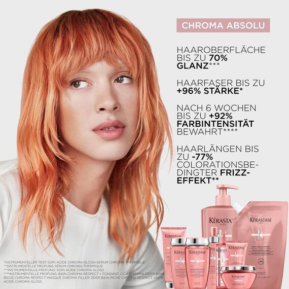 Kérastase Chroma Absolu Bain Chroma Respect, Schützendes Shampoo für coloriertes Haar, Haarpflege für feines bis mittleres gefärbtes Haar, Farberhaltend, Nachfüllpackung, 500 ml