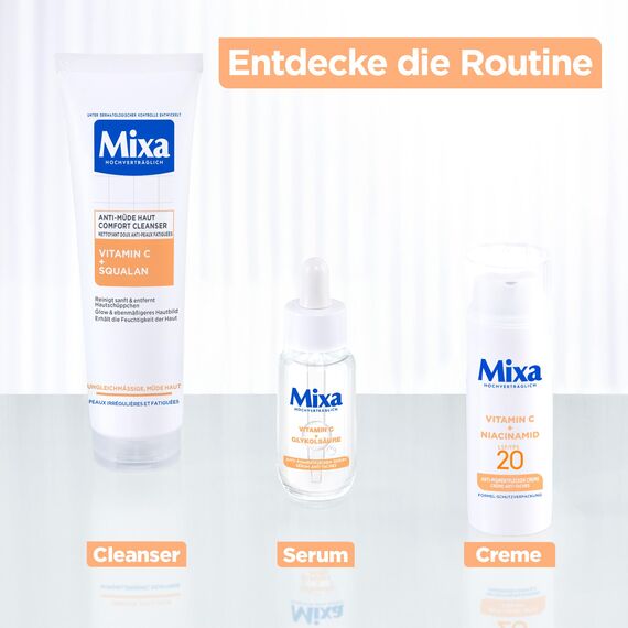 Mixa Anti-Pigmentflecken Creme, Für ungleichmäßige, fahle und sensible Haut mit Vitamin C und Niacinamid, Geeignet für Gesicht & Hals, LSF 20, Hypoallergen, 50 ml