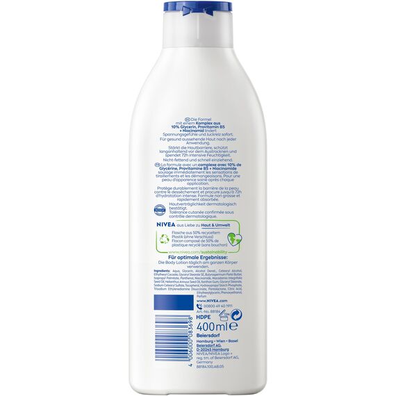 NIVEA Body Lotion Repair & Care, Körpercreme für sehr trockene Haut & zur Linderung von Spannungsgefühlen, Körperlotion mit Glycerin, Niacinamid & Provitamin B5 (400 ml)