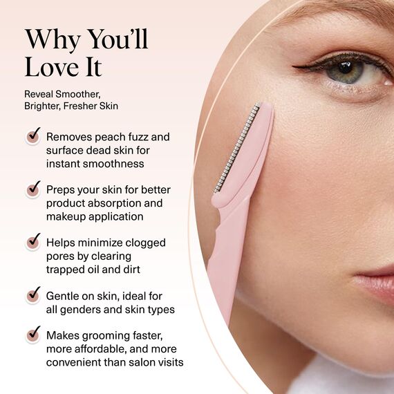 Kitsch Dermaplane Rasierer für Frauen Gesicht - Gesichtsrasierer für Frauen & Männer, Augenbrauentrimmer & Gesichtsrasierer - Peeling-Gesichtsrasierer & Hautpflegewerkzeug für glattere Haut - Rouge, 6