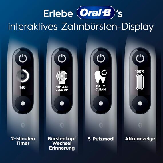 Oral-B iO Series 6 Plus Sensitive Edition Elektrische Zahnbürste/Electric Toothbrush, PLUS 3 Aufsteckbürsten, 5 Putzmodi für Zahnpflege, Reiseetui, Designed by Braun, grey opal