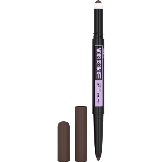 Maybelline New York Express Brow Satin Duo Augenbrauenstift und -puder in Nr. 04 Dark Brown, dunkelbraun (Packung mit 2)