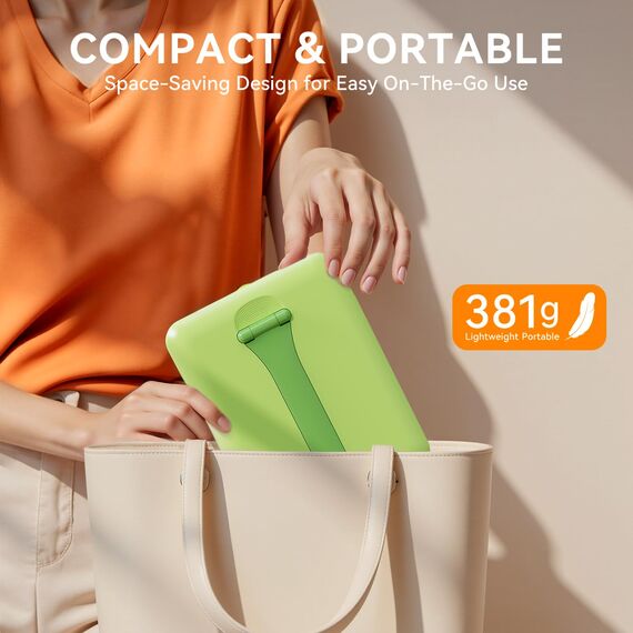 Auxmir Kosmetikspiegel mit Beleuchtung, USB Wiederaufladbar Schminkspiegel, Faltbar Spiegel Reisespiegel mit 3 Lichtfarben für Zuhause Reise, Grün