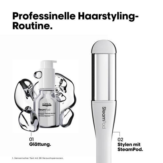 L'Oréal Professionnel SteamPod 4 Glacial Utopia Limited Edition, All-in-One-Dampfstyler, Professionelles Glätteisen mit Dampftechnologie für alle Haartypen, glatt bis lockig, Mit Reiseetui
