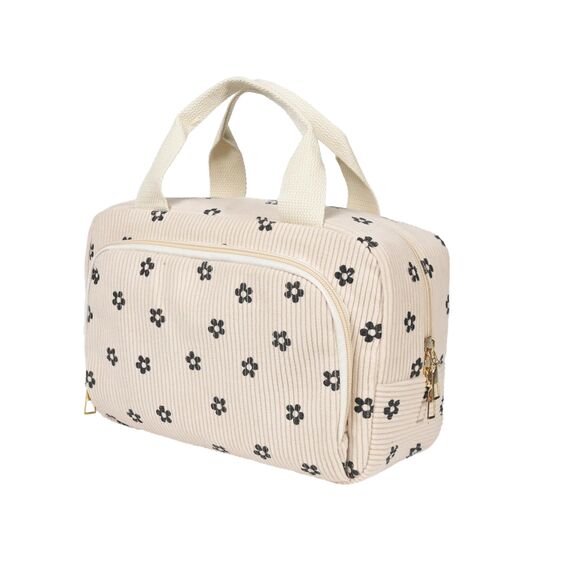 Funtlend Kulturtasche Damen Cord Kosmetiktasche kulturbeutel Kosmetik Tasche Reise Kulturbeutel Waschtasche für Travel Mädchen