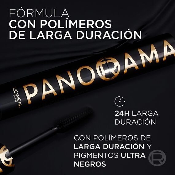 L'Oréal Paris Mascara, Wimperntusche für extra Definition und extra Volumen, Mit Panorama-Bürste und Panorama Effekt, All Night Black (Schwarz)