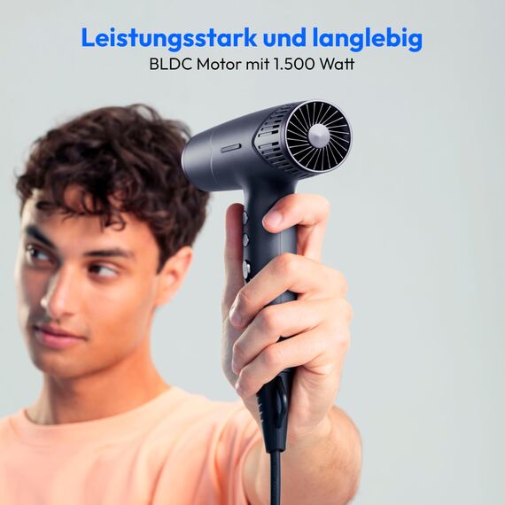 MEDION Föhn - Ionen Haartrockner mit Diffusor HD2 (Ionen, 1.500 Watt, Stylingdüse, vielseitige Aufsätze, leise langlebiger BLDC Motor, Selbstreinigungsfunktion, langes Netzkabel) Haarföhn schwarz