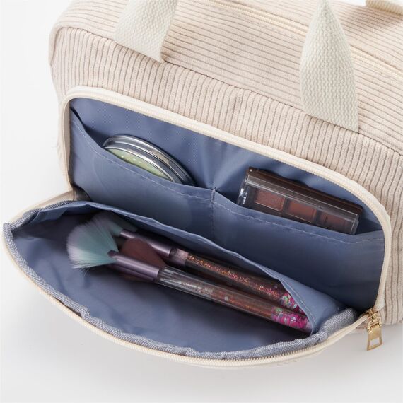 Funtlend Kulturtasche Damen Cord Kosmetiktasche kulturbeutel Kosmetik Tasche Reise Kulturbeutel Waschtasche für Travel Mädchen