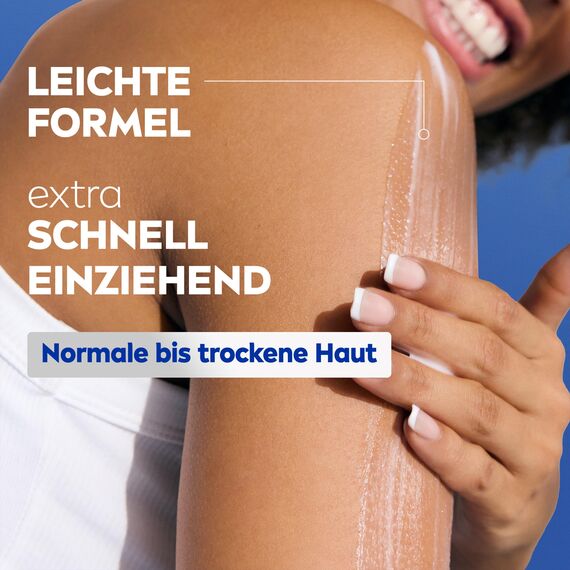 NIVEA Express Body Lotion, extra schnell einziehende Körperlotion, Körpercreme mit purem Hyaluron, Meeresmineralien und NIVEA Tiefenpflege Serum (400 ml)