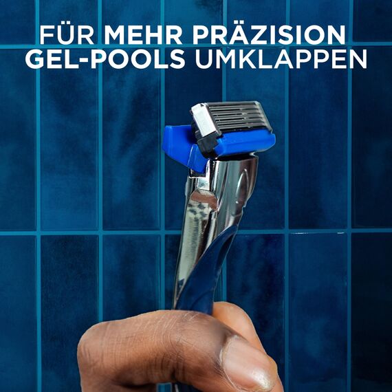 Wilkinson Sword - Hydro 5 Rasierer für Männer, Rasiergriff + 6 Rasierklingen, Feuchtigkeitsspendende Gel-Pools und umklappbarer Trimmer
