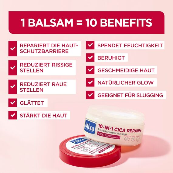 Mixa Urea Cica Reparatur Duo: 2er Pack | Reichhaltige Körpercreme (400ml) + Intensiv-Repair Balsam (150ml) | Für trockene, rissige & irritierte Haut - Gesicht & Körper | Mit Urea