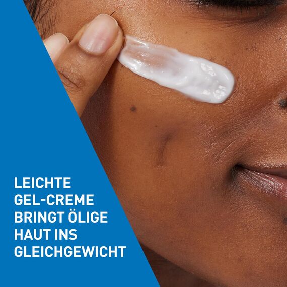 CeraVe Mattierende Feuchtigkeitsspendende Gel-Creme, Bei fettiger und öliger Haut, Mit Hyaluronsäure, Ceramiden und Niacinamid, Langanhaltend feuchtigkeitsspendend, 52 ml