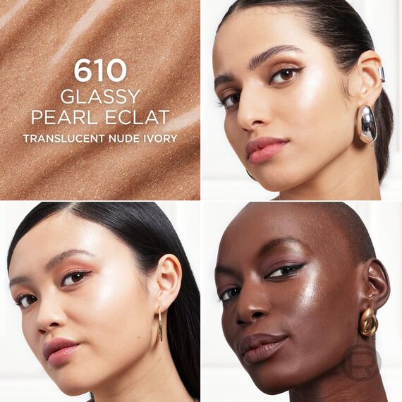 L'Oréal Paris Lumi Le Glass Highlighter Sticks Glas, Make up Teint für das Gesicht, Contouring, Für einen strahlenden Teint, Leicht aufbaubar, Ganztägiger Halt, Farbe: 610 PEARL ECLAT, 1 x 7 ml