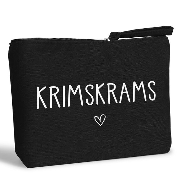 MEJOSER Krimskrams Kosmetiktasche Klein Schwarz Kulturtasche Schminktasche Kulturbeutel Kleine Make Up Tasche mit Spruch Organizer für Damen Mädchen Reise Geldbeutel