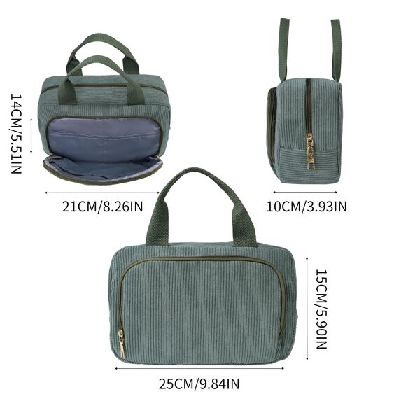 Funtlend Kulturtasche Damen Cord Kosmetiktasche kulturbeutel Kosmetik Tasche Reise Kulturbeutel Waschtasche für Travel Mädchen