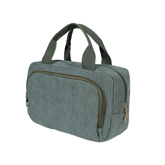 Funtlend Kulturtasche Damen Cord Kosmetiktasche kulturbeutel Kosmetik Tasche Reise Kulturbeutel Waschtasche für Travel Mädchen