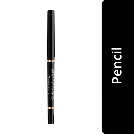 MAX FACTOR - Masterpiece Kohl Kajal Automatic Eyeliner Pencil - Up To 24hr Wear - Buttery Soft Application, Intense Colour, Kajal Formula For Sensistive Eyes - 001 Black (Packung mit 3)