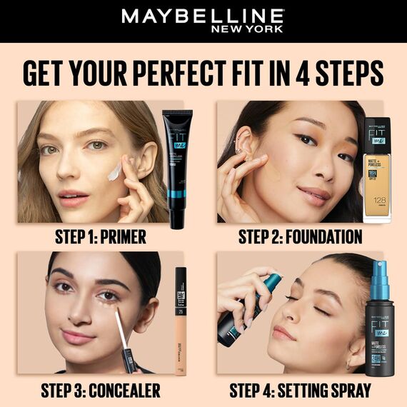 Maybelline Fit Me! Concealer Nr. 10 Light, flüssiger Concealer, kaschiert Hautunebenheiten, hellt dunkle Stellen im Gesicht auf, für wache Augen und einen makellosen Teint, 6,8 ml (Packung mit 2)