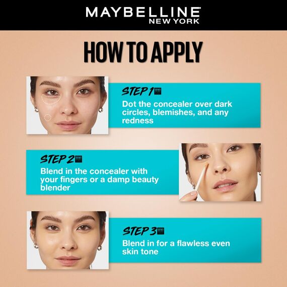 Maybelline Fit Me! Concealer Nr. 10 Light, flüssiger Concealer, kaschiert Hautunebenheiten, hellt dunkle Stellen im Gesicht auf, für wache Augen und einen makellosen Teint, 6,8 ml (Packung mit 2)