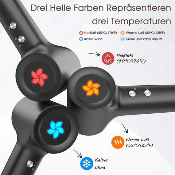 Haartrockner, Ionen Föhn, 400 Millionen Plasma Fön, 110000 U/min Bürstenloser Motor Schnelles Trocknen Haarföhn, 57dB Geräuscharm Hair Dryer, Intelligentes Thermostat Haarfön für Reise, Zuhause