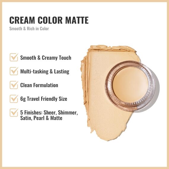 Oulac Matte Lidschatten Gelb Wasserfest | Lidschatten Primer Feine Textur Hält 16 Stunden + | Schnell Trocknend Wischfeste Matte Oberfläche | Vegan | 06g (CM04) Nudiste