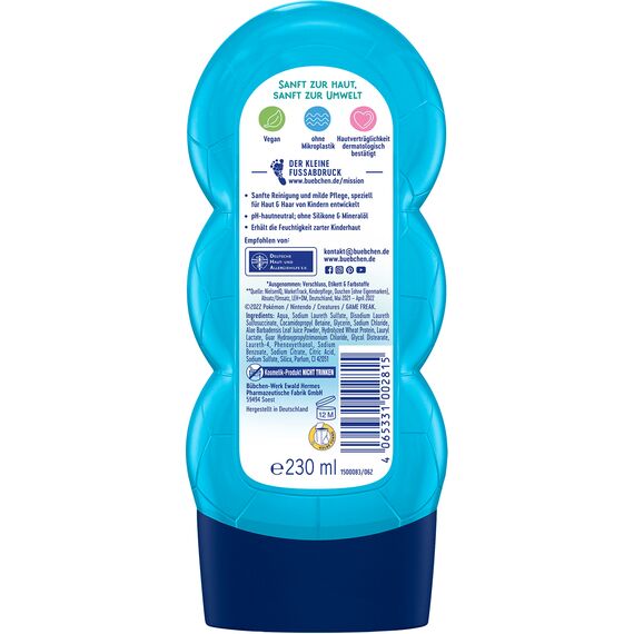 Bübchen Shampoo & Duschgel für Kinder, Pokémon Schiggy Edition, 230 ml (Packung mit 5)