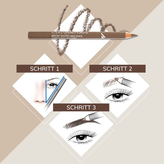 Manhattan Brow'Tastic Augenbrauenstift – Hellbrauner Eyebrow Pencil mit auffüllenden Fasern für dichter wirkende, definierte Augenbrauen – Farbe Light 001 – 1 x 1,1g (Packung mit 2)