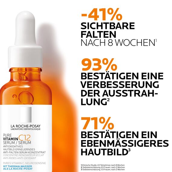 La Roche Posay Pure Vitamin C12 Serum, Anti-Aging-Pflege mit 12 % Vitamin C, Regenerierende Anti-Falten-Gesichtspflege, Straffend, aufhellend und antioxidativ, Gegen Pigmentflecken, 30 ml