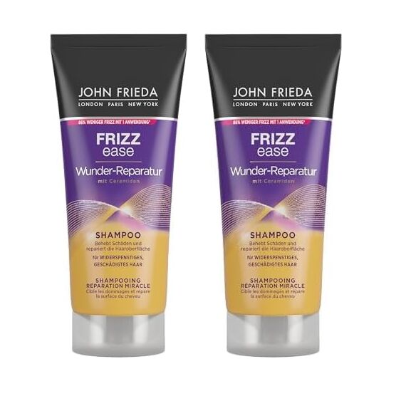 John Frieda Wunder Reparatur Shampoo - Inhalt: 75 ml - Reisegröße - Ideal zum Testen oder Verreisen - Frizz Ease Serie (Packung mit 2)