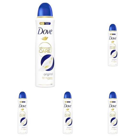 Dove Advanced Care Anti Transpirant Deo-Spray Original schützt 72 Stunden vor Körpergeruch und Achselnässe mit Skin Hydration Technology 150 ml (Packung mit 5)