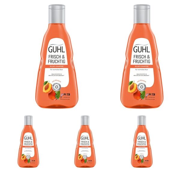 Guhl Frisch & Fruchtig Shampoo - Inhalt: 250 ml - Haartyp: normal (Packung mit 5)