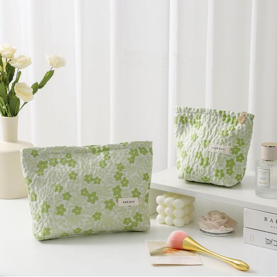 ONEGenug Kosmetiktasche Klein 2 Pcs Make up Tasche Damen Mädchen Schminktasche Organizer für Reise Geschenk