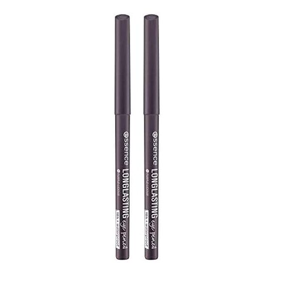 essence LONG-LASTING eye pencil, Kajal, Nr. 37 purple-licious, violett, langanhaltend, farbintensiv, vegan, wasserfest, Mikroplastik Partikel frei (0,28g) (Packung mit 2)