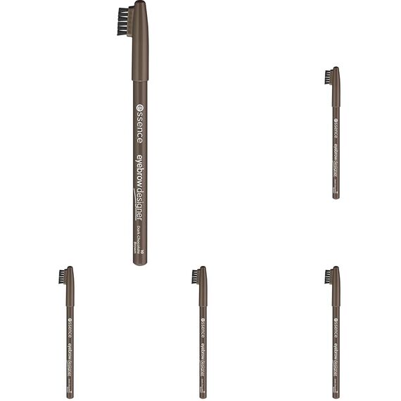 essence cosmetics eyebrow DESIGNER, Eye Pencil, Augenbrauenstift, Nr. 10 dark chocolate brown, braun, definierend, natürlich, vegan, Mikroplastik Partikel frei, Nanopartikel frei (1g) (Packung mit 5)