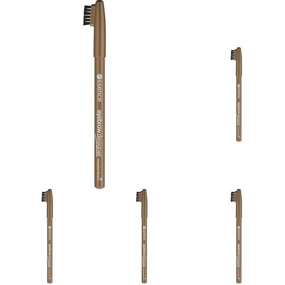 essence cosmetics eyebrow DESIGNER, Eye Pencil, Augenbrauenstift, Nr. 12 hazelnut brown, braun, definierend, natürlich, vegan, Mikroplastik Partikel frei, Nanopartikel frei (1g) (Packung mit 5)