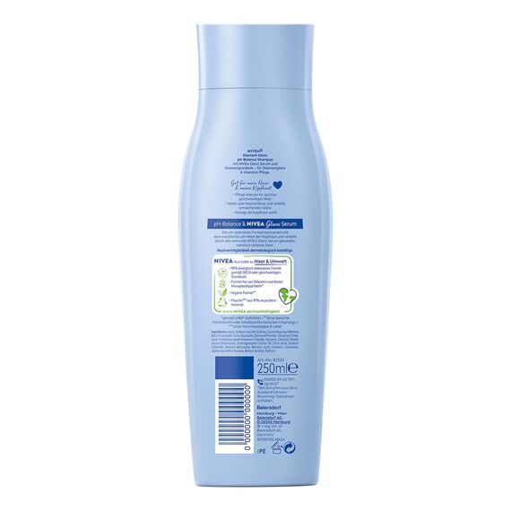 NIVEA Diamond Gloss Shampoo, pflegendes Haarshampoo mit Diamantpartikeln und Rosenöl, intensives Pflegeshampoo für natürlich schönes, glänzendes Haar (250 ml) (Packung mit 5)