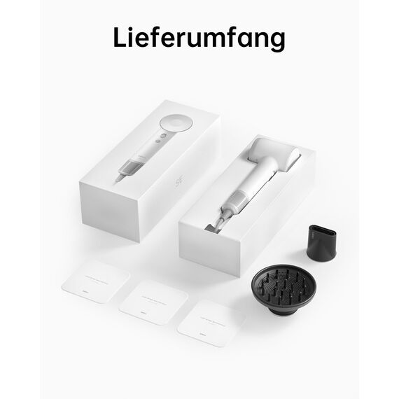 Laifen SE Haartrockner mit 200 Millionen negativen Ionen und Bürstenlosemstenlosem Motor mit 105.000 U/min. Leistungsstarker, schneller und leiser Haartrockner mit magnetischem Zubehör(Weiß