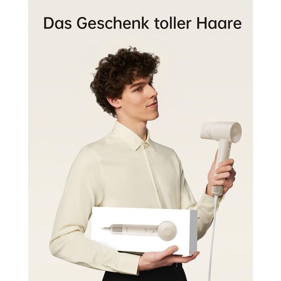 Laifen SE Lite Haartrockner, negativer Ionen-Haarföhn mit 100000 U/min bürstenloser Motor für schnelles Trocknen, leiser Hochgeschwindigkeits-Haartrockner, für zuhause und auf Reisen(Milchtee)