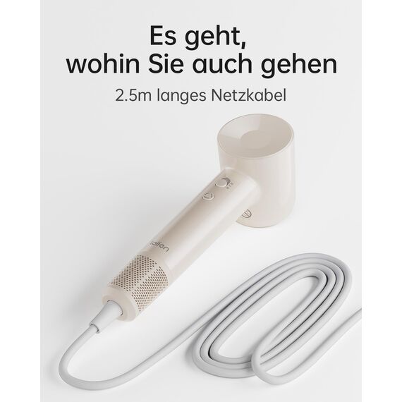 Laifen SE Lite Haartrockner, negativer Ionen-Haarföhn mit 100000 U/min bürstenloser Motor für schnelles Trocknen, leiser Hochgeschwindigkeits-Haartrockner, für zuhause und auf Reisen(Milchtee)