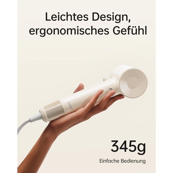 Laifen SE Lite Haartrockner, negativer Ionen-Haarföhn mit 100000 U/min bürstenloser Motor für schnelles Trocknen, leiser Hochgeschwindigkeits-Haartrockner, für zuhause und auf Reisen(Milchtee)