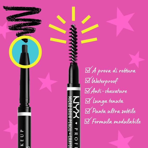 NYX Professional Makeup Augenbrauenstift, Micro Brow Pencil, Beidseitig mit ausdrehbarem Augenbrauenstift und Bürstchen, Vegane Formel, Farbton: Ash Brown (Packung mit 2)