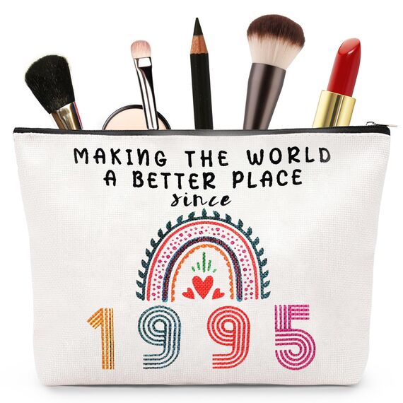 Aucuu Kosmetiktasche Damen, 30 Geburtstag Make-Up-Tasche, Schminktasche, Tragbare Makeup Bag, Mehrzweck Makeup Tasche, Geschenke für 30 Geburtstag Frauen, Mütter, Beste Freundinnen und Brautjungfern