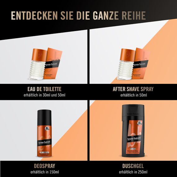 Bruno Banani Fragrance Absolute Man Deo-Bodyspray, Körperspray mit orientalisch-würzigem Herrenduft, 24h lang anhaltend, 150 ml (Packung mit 5)