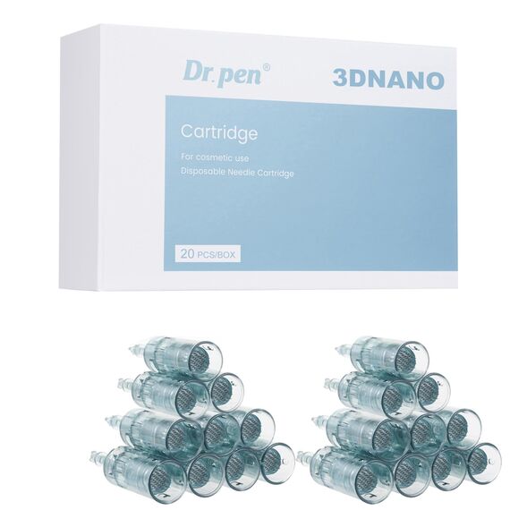 Dr. pen Ultima M8/M7S Cartridges Nano-3D - 20 Stück für Augenpflege, Hautrotung, dünne Epidermis und empfindliche Haut - Authentische Dr pen Ultima M8/M7S Patronen (20 Stück, Nano-3D für M8/M7S)