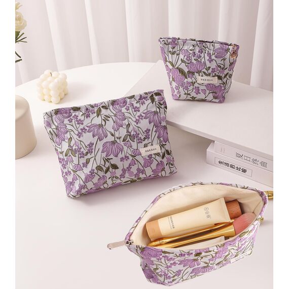 ONEGenug Kosmetiktasche Klein 2 Pcs Make up Tasche Damen Mädchen Schminktasche Organizer für Reise Geschenk